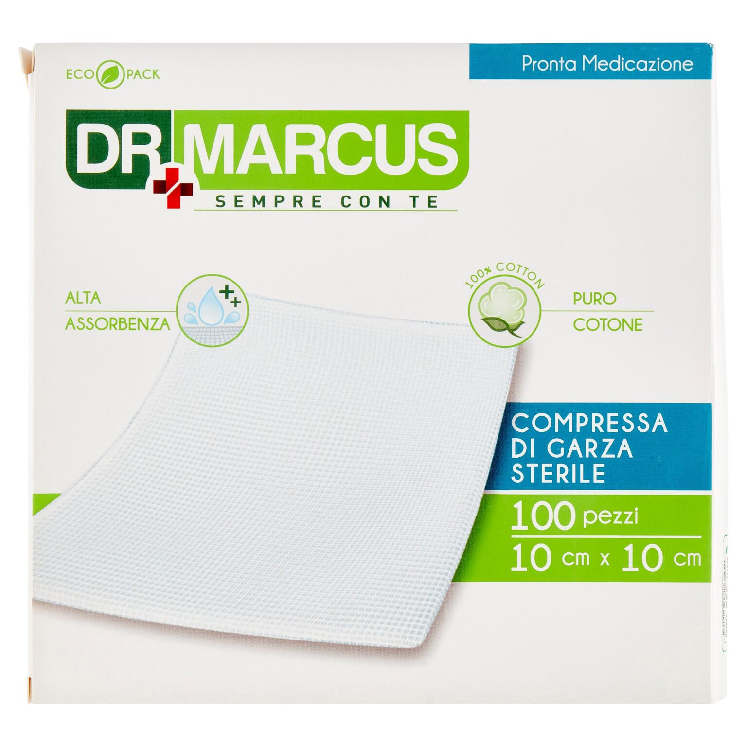 Compressa di garza sterile 100pezzi 10x10cm puro cotone Dr Marcus