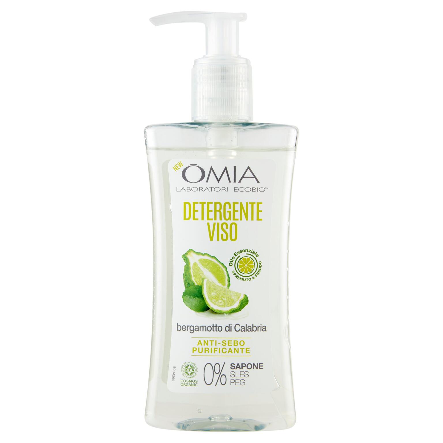 Gel detergente viso bergamotto 200ml, Omia