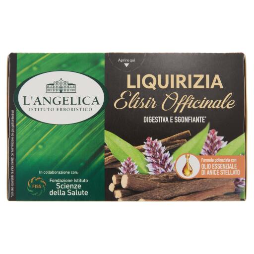 Tisana alla Liquirizia Elisir Officinale sgonfiante e digestiva da 18 filtri L'Angelica