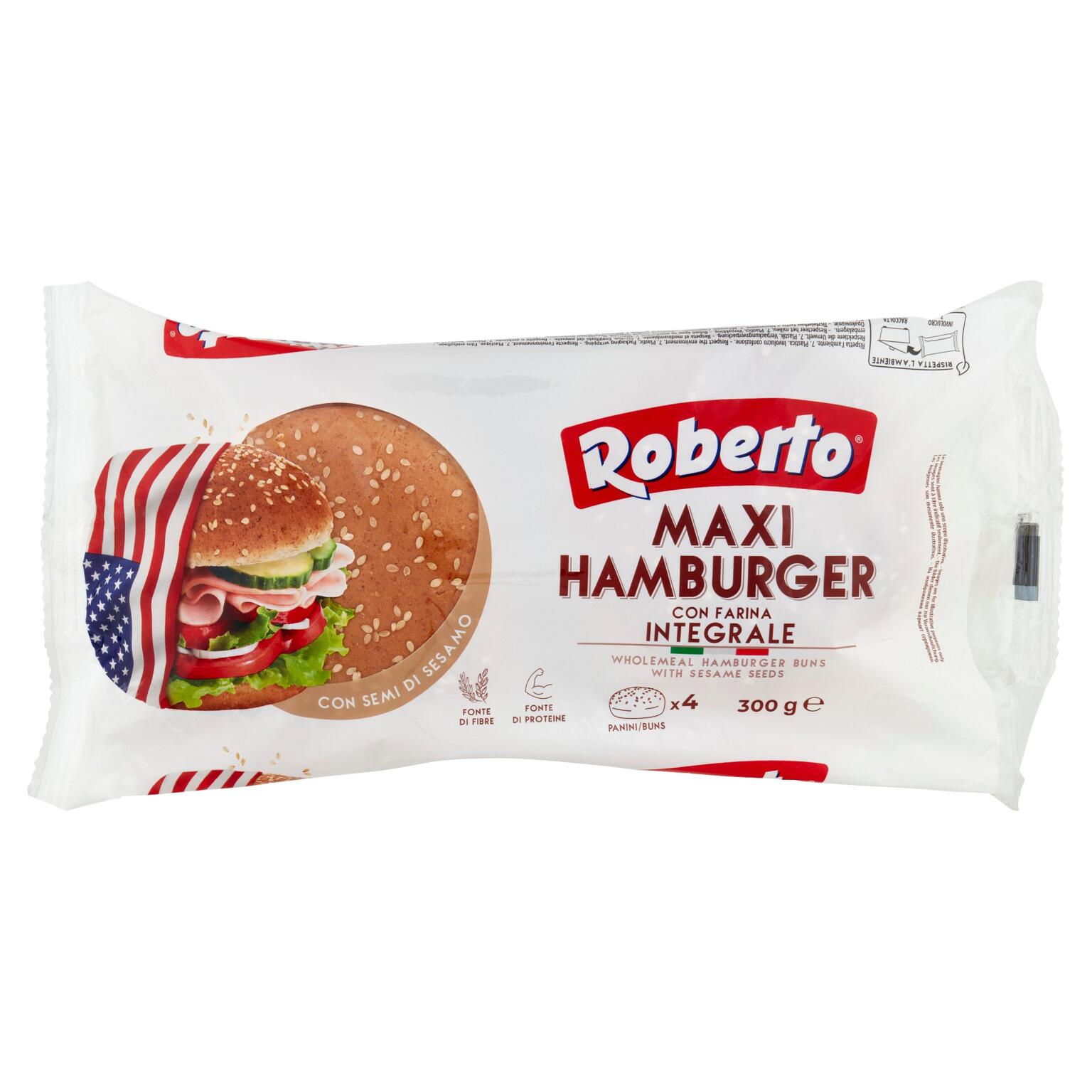 Pane Integrale per Maxi Hamburger 300g Roberto