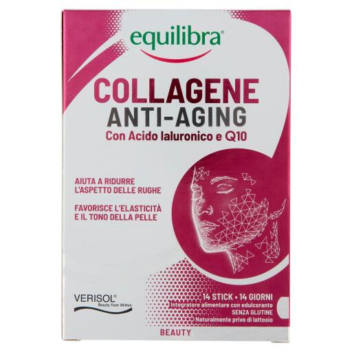 Collagene Anti.Aging con Acido Ialuronico e Q10 14Stick 140g  Equilibra