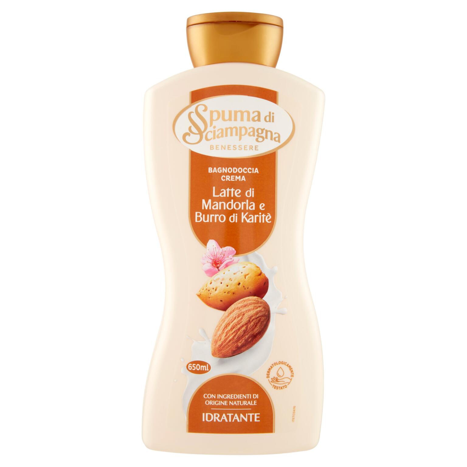 Bagno crema al latte di mandorla 650ml Spuma di sciampagna