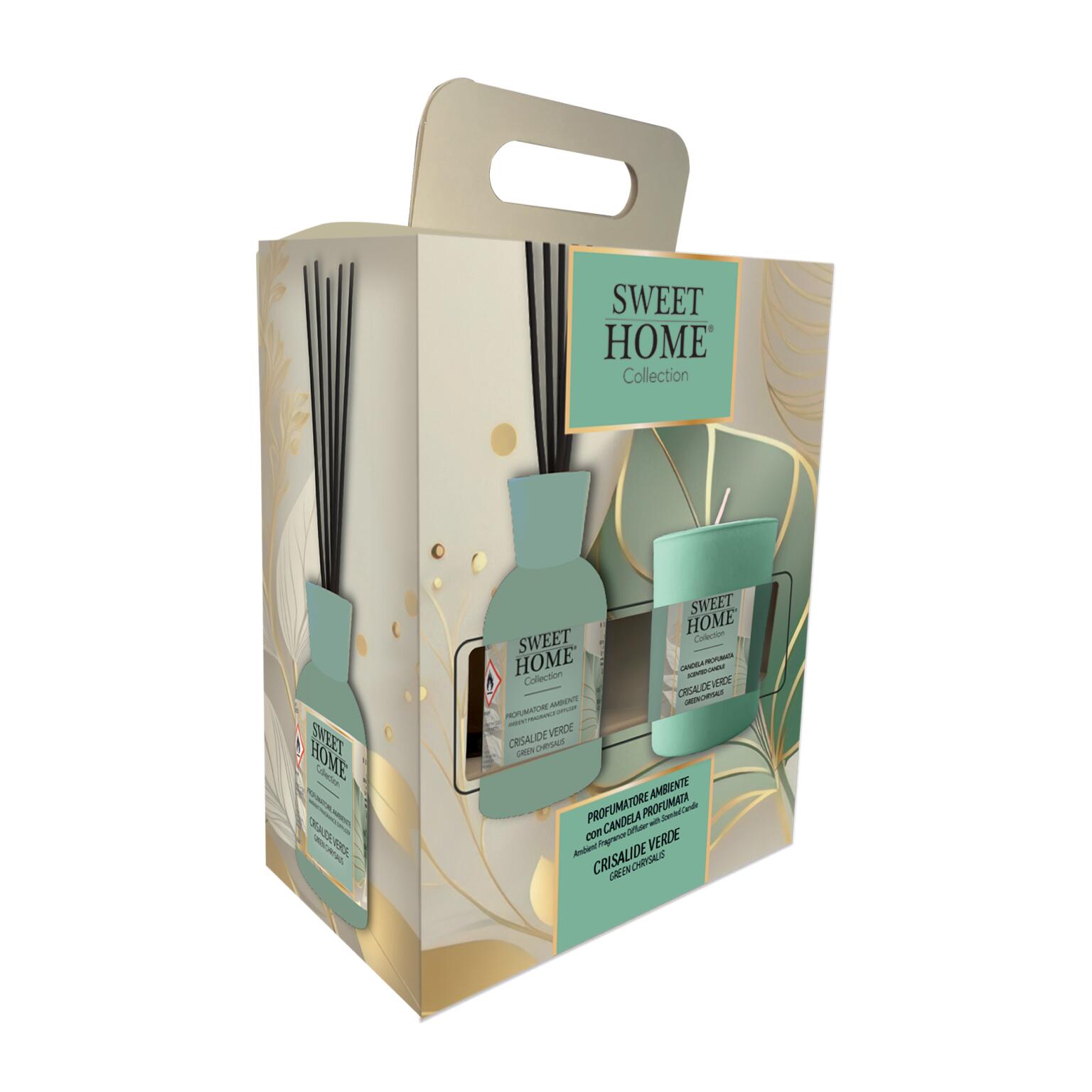 Profumatore per ambiente con Candela Crisalide Verde Sweet Home
