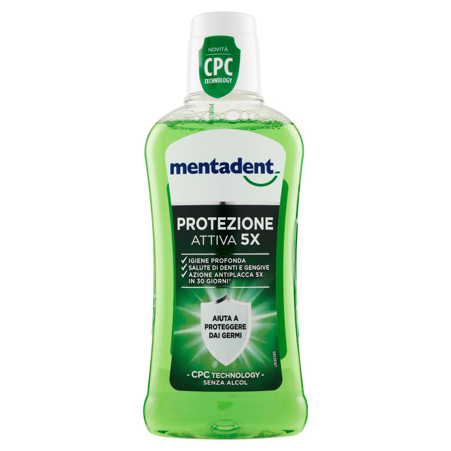 Collutorio protezione attiva senza alc.400ml Mentadent