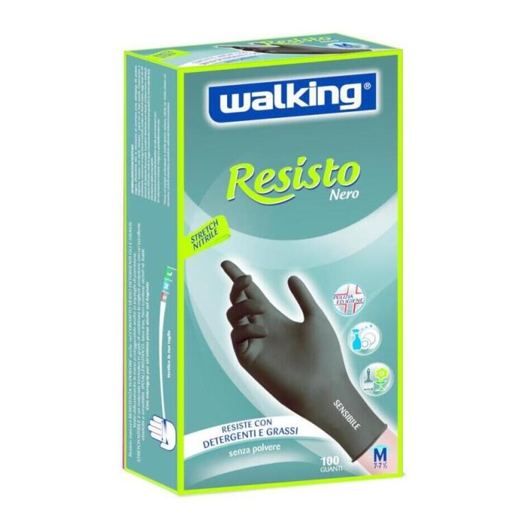 Guanti monouso Resisto Nero in nitrile taglia L da 100 pz