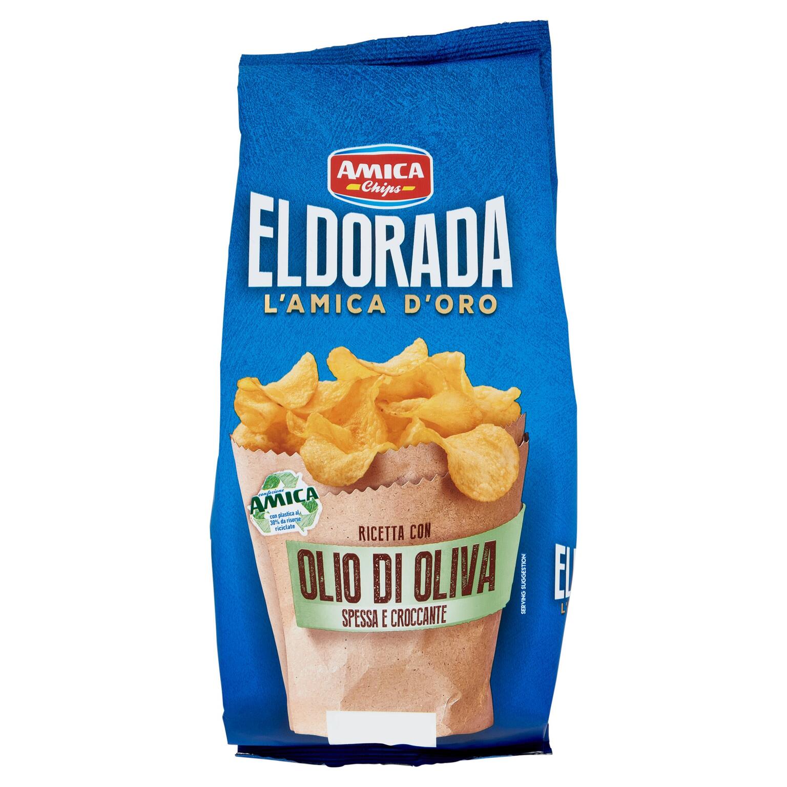 Patatina Eldorada La tradizionale 10% olio di oliva 130g Amica Chips