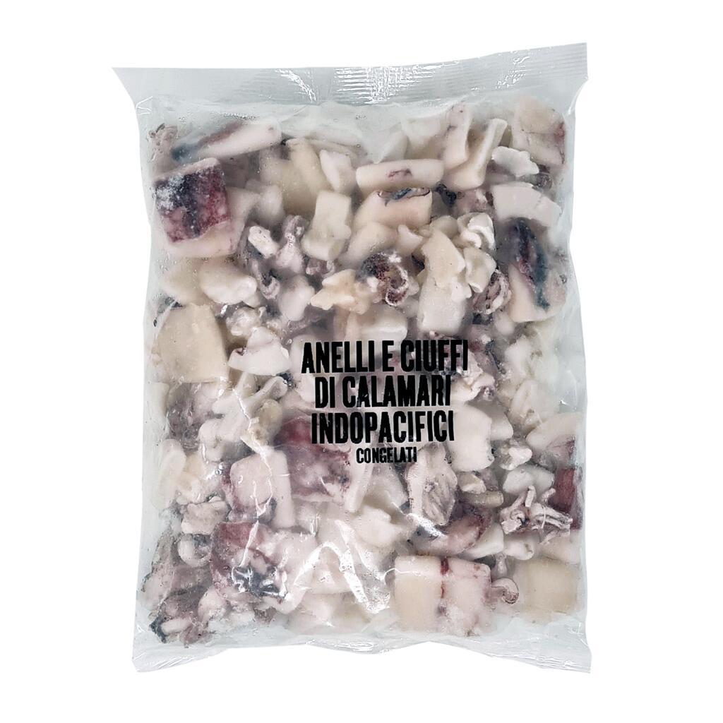 Anelli e ciuffi di calamaro ideale per fritti 20/40 800g