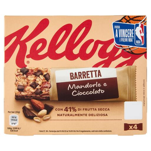 Barrette mandorle e cioccolato 32gx4 Kellogg's