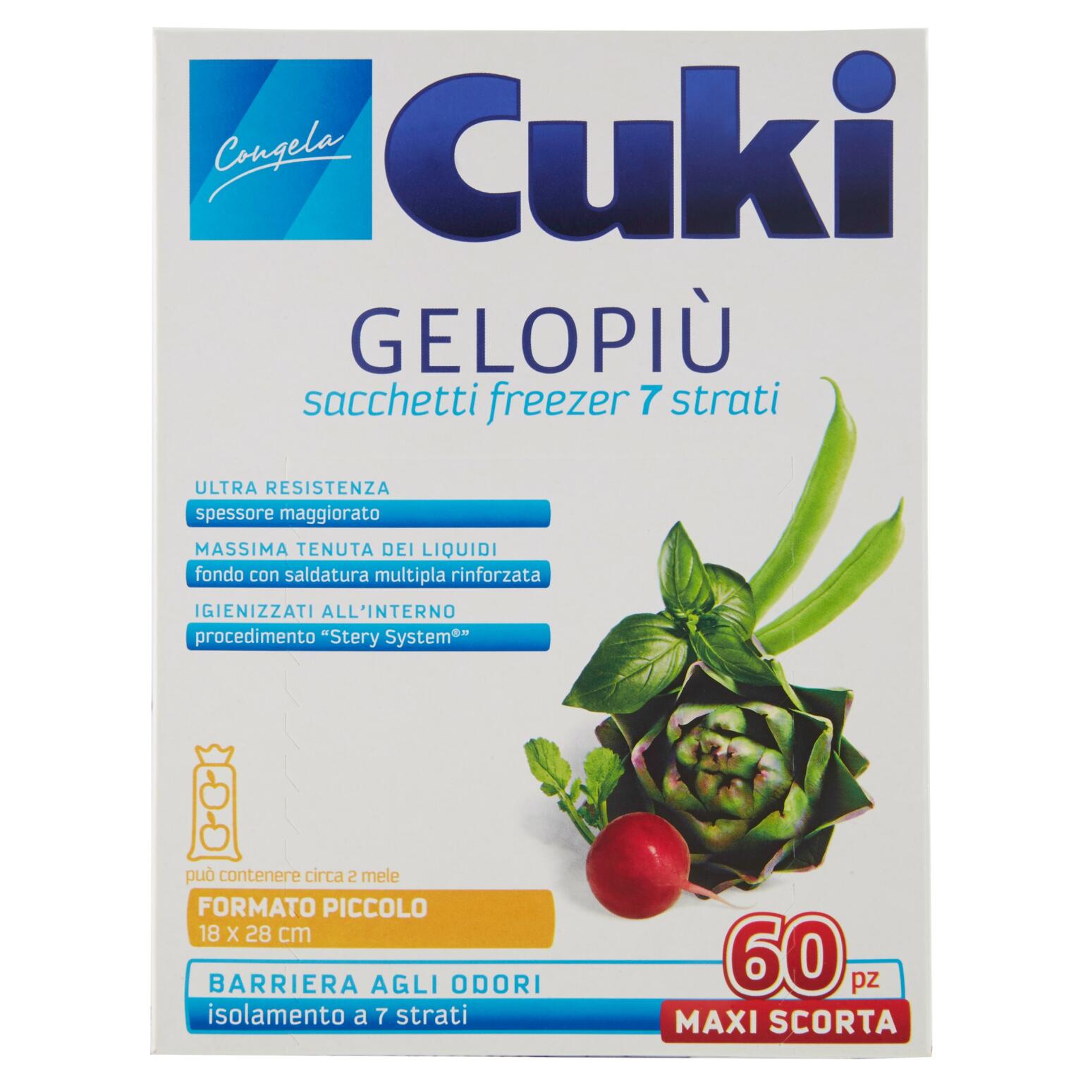 Sacchetto freezer gelo più normale 60pezzi 18x28cm Cuki