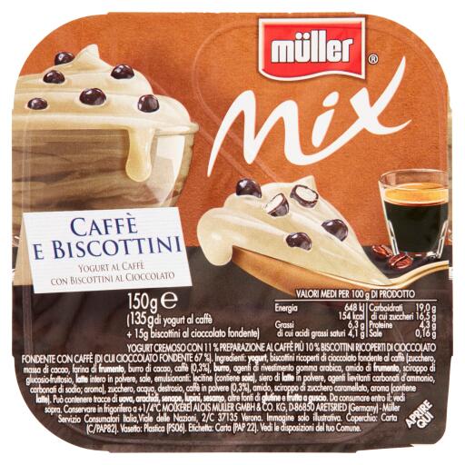 Yofurt mix 150g caffè + biscotti 150g Muller