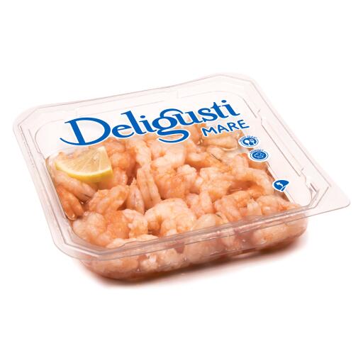 Gamberi conditi con limome vaschetta 100g Deligusti