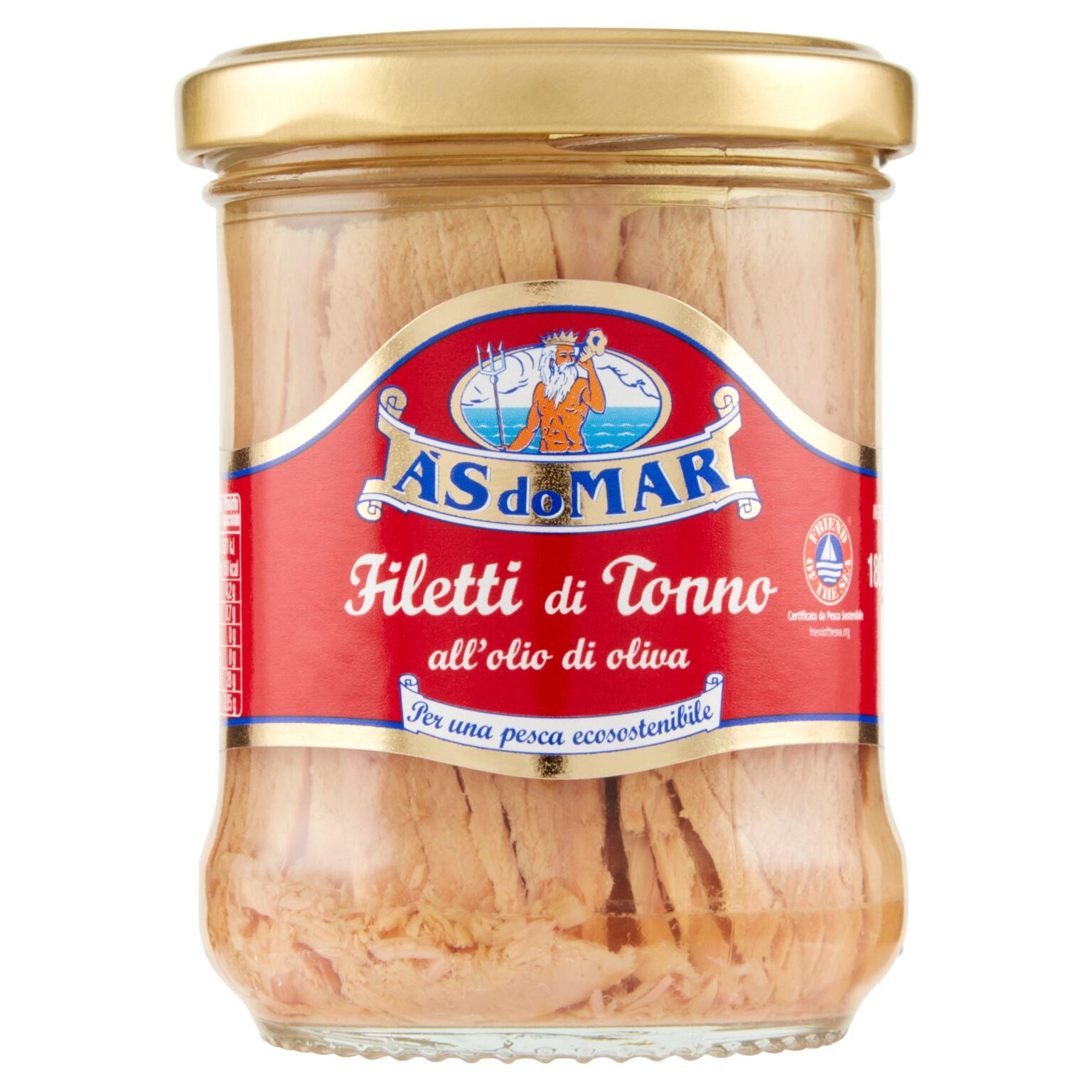 Filetto di Tonno vaso vetro all'olio di oliva 180g As Do Mar