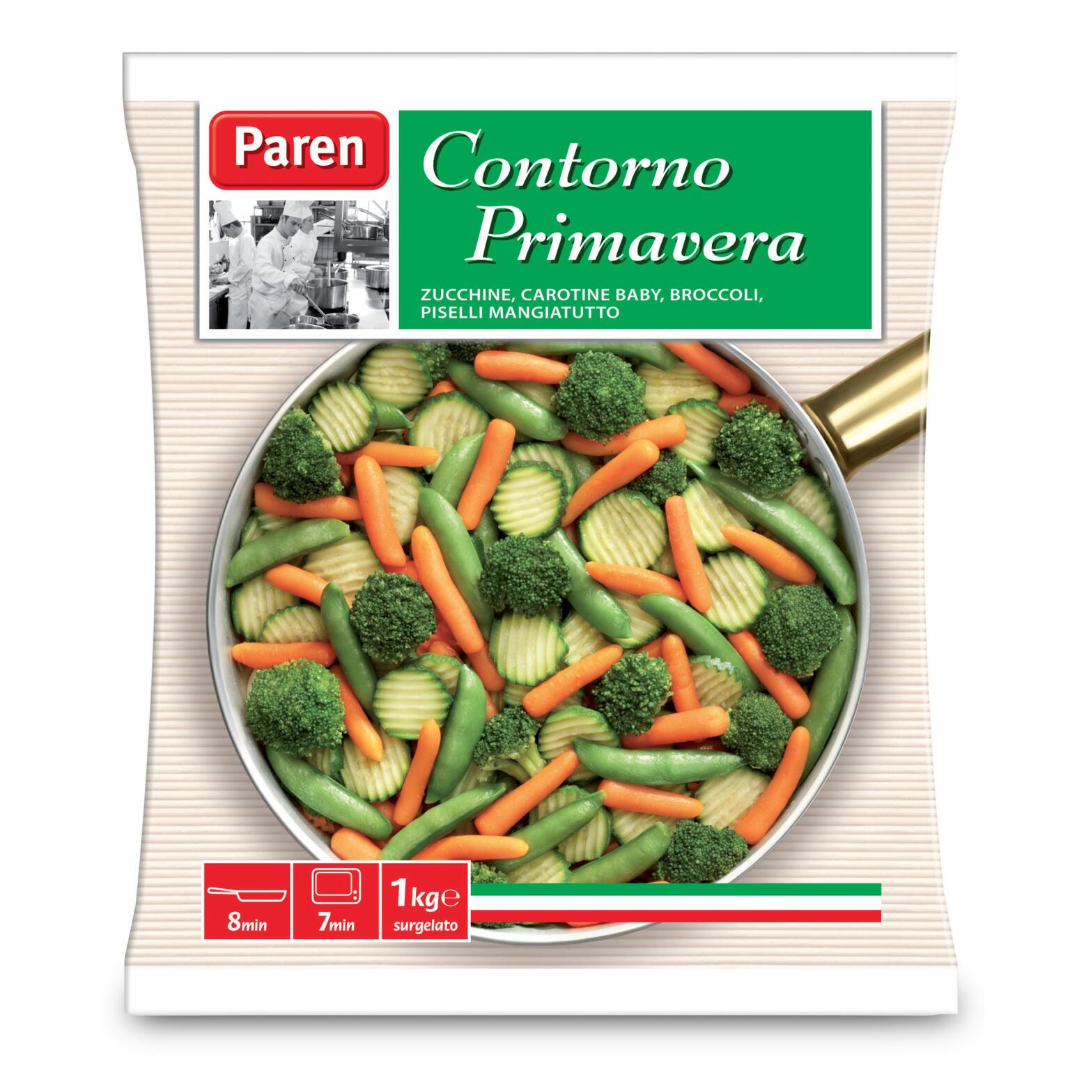 Contorno Primavera con zucchine,carotine baby,broccoli,piselli mangiatutto 1Kg Paren