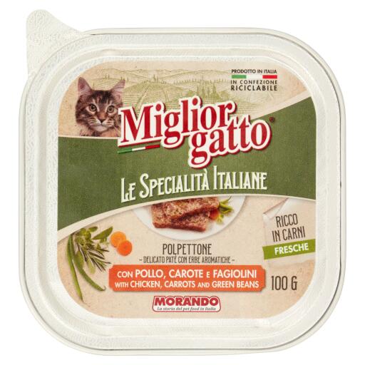 Migliorgatto Patè Pollo/Carote/Fagiolini 100g Specialità Italiane
