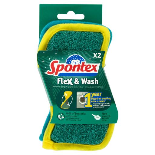 Spugna in microfribra Flex&Wash x2pz Spontex