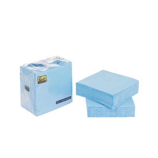 40 Tovaglioli 25x25cm 2Veli Azzurro