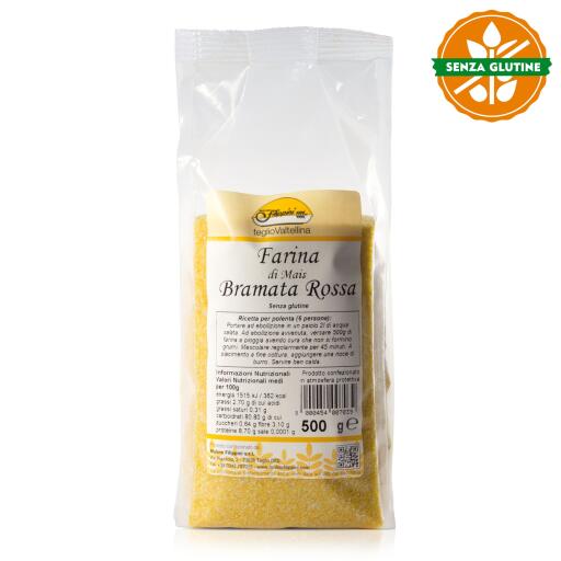 Farina di Mais Bramata Rossa 500g Molino Filippini senza glutine