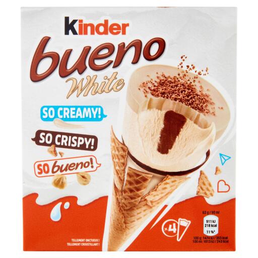 4 coni Kinder Bueno bianco 248g
