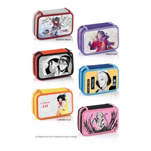 Astuccio 3 zip Manga 12 pastelli + 12 pennarelli Favorit