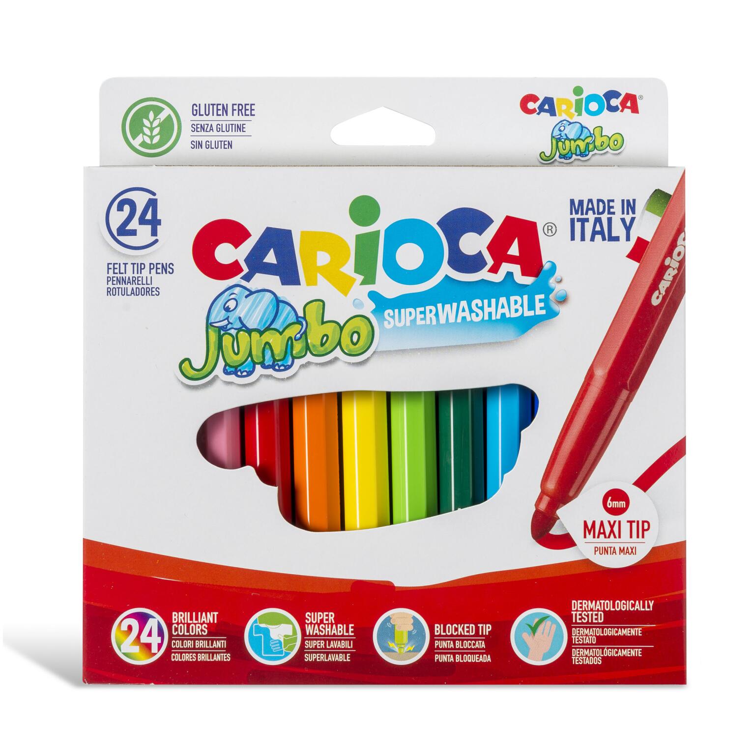 Pennarelli jumbo superlavabili 24 pezzi Carioca