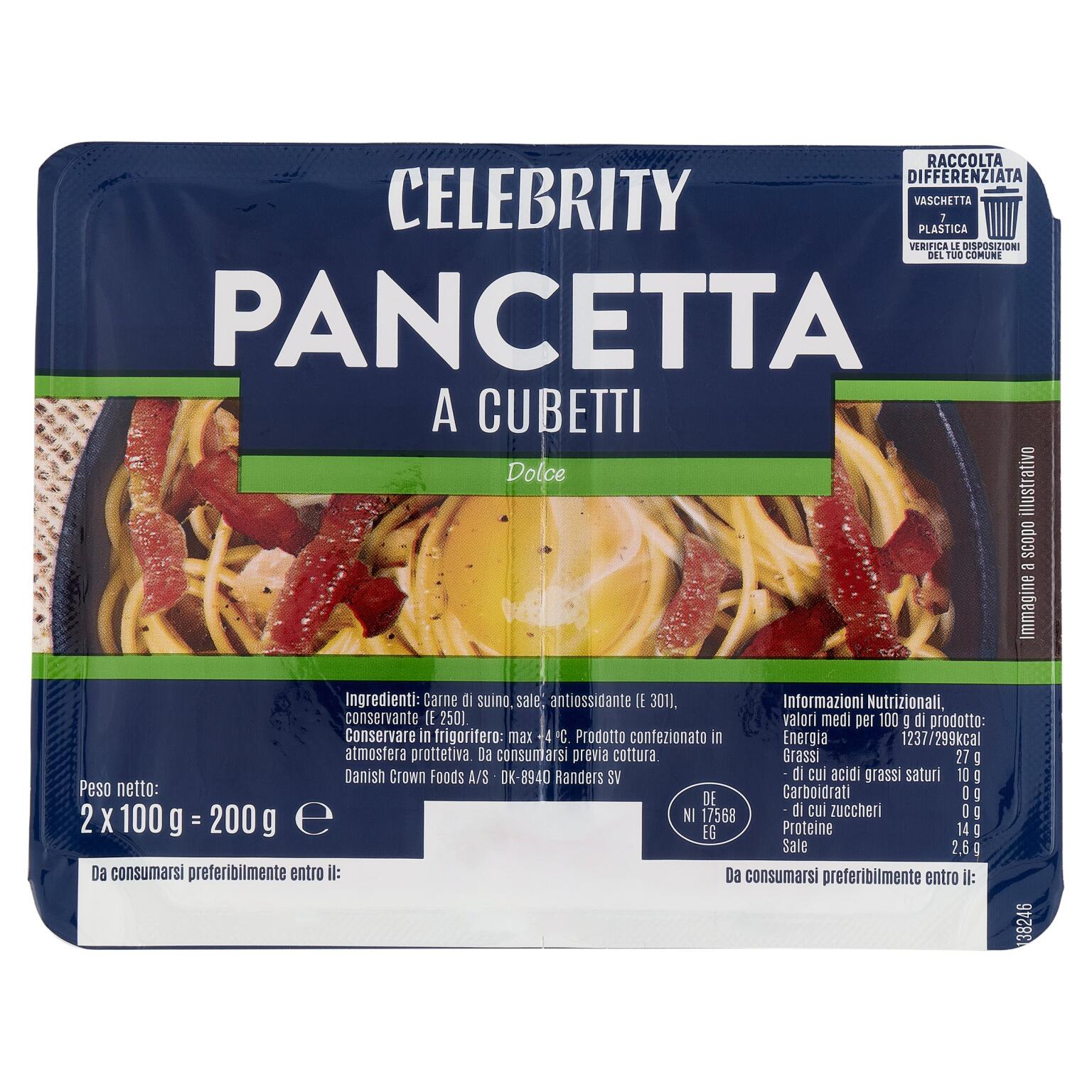 Pancetta cubetti dolce 100gx2 Celebrity