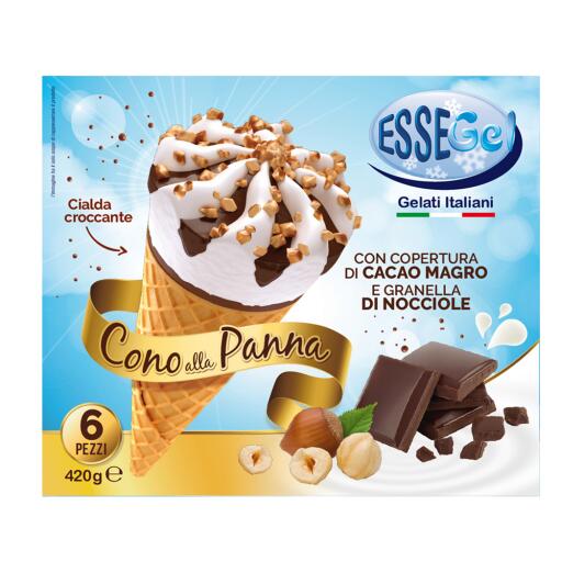 Cono classico alla panna 6 pezzi 420g Essegel