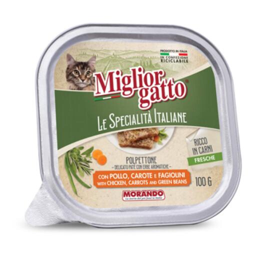 Migliorgatto Patè Pollo/Carote/Fagiolini 100g Specialità Italiane