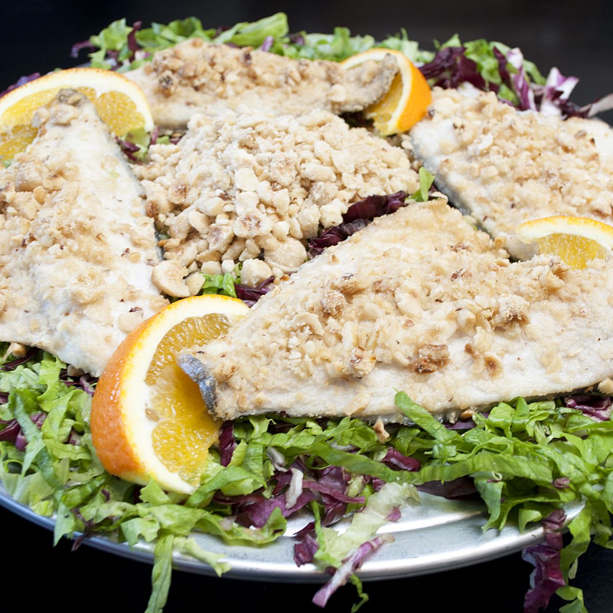 Filetti di orate in crosta di nocciole