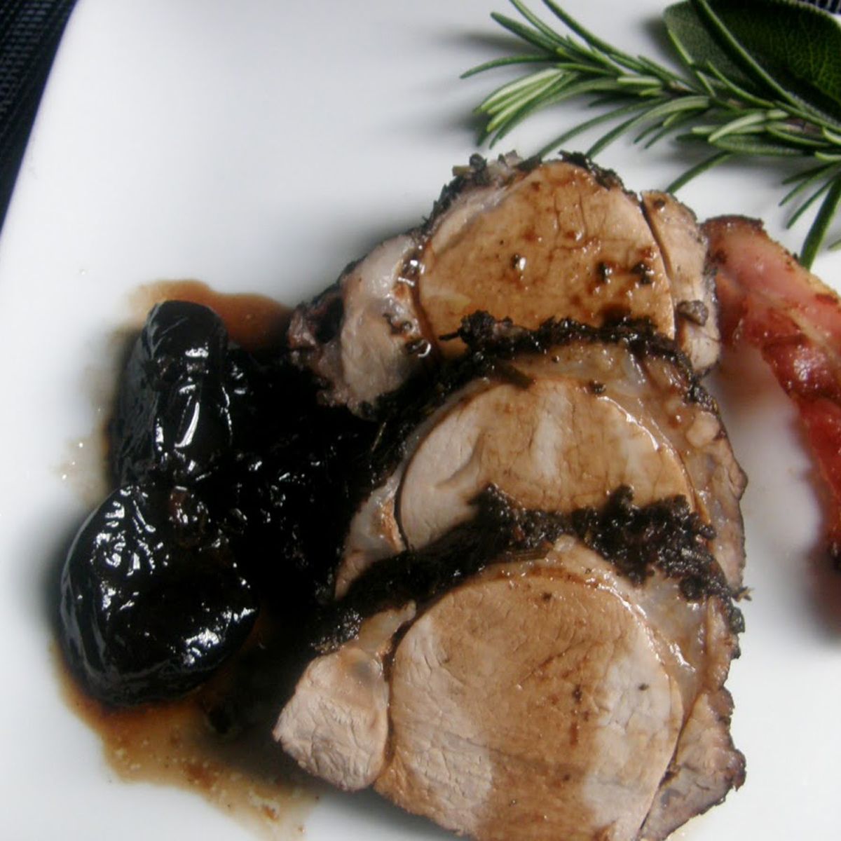 Coppa di maiale con prugne e Porto