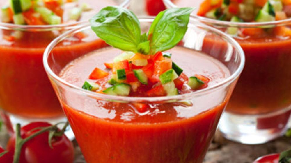 Gazpacho con gamberi
