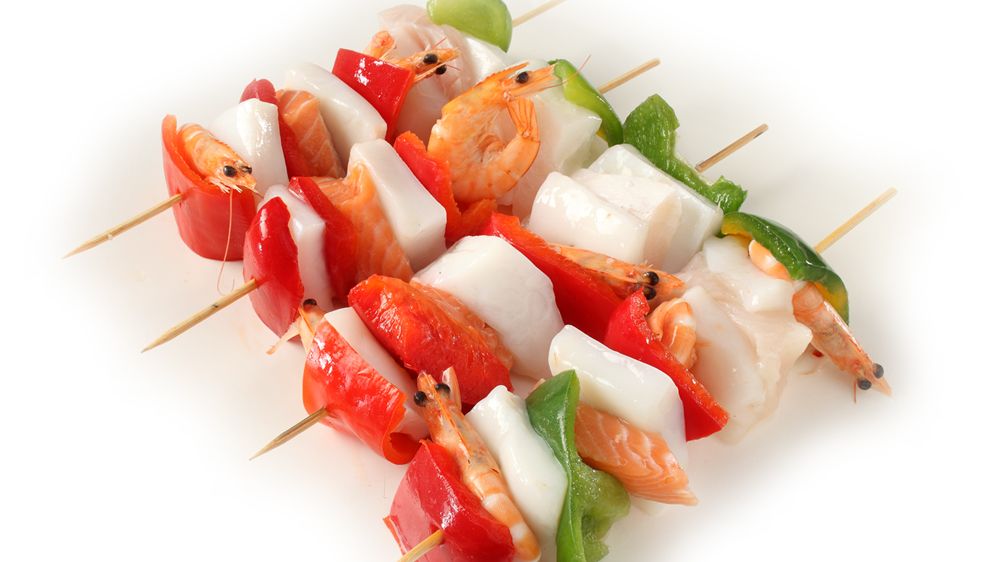 Spiedini di calamari allo zenzero