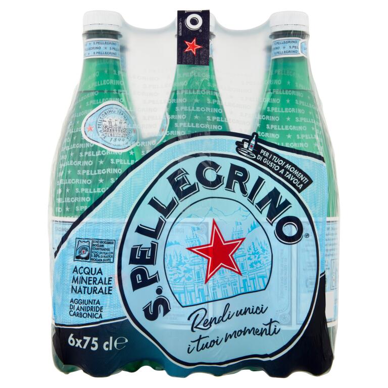 6 bottiglie acqua san pellegrino 75cl