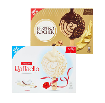 Ferrero Rocher • Raffaello - Ice cream 3x63g