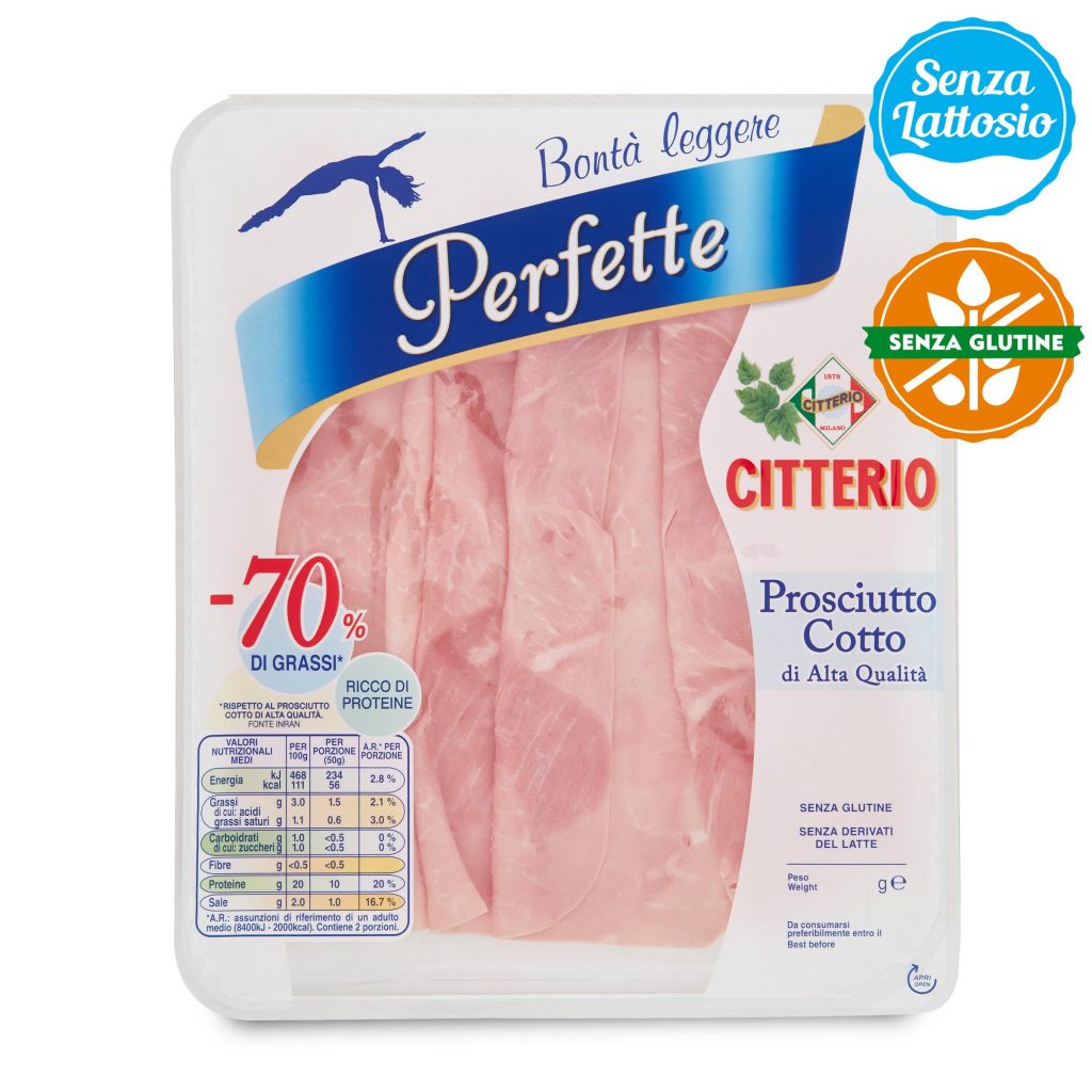 Perfette prosciutto cotto fette 100g senza glutine Citterio e senza