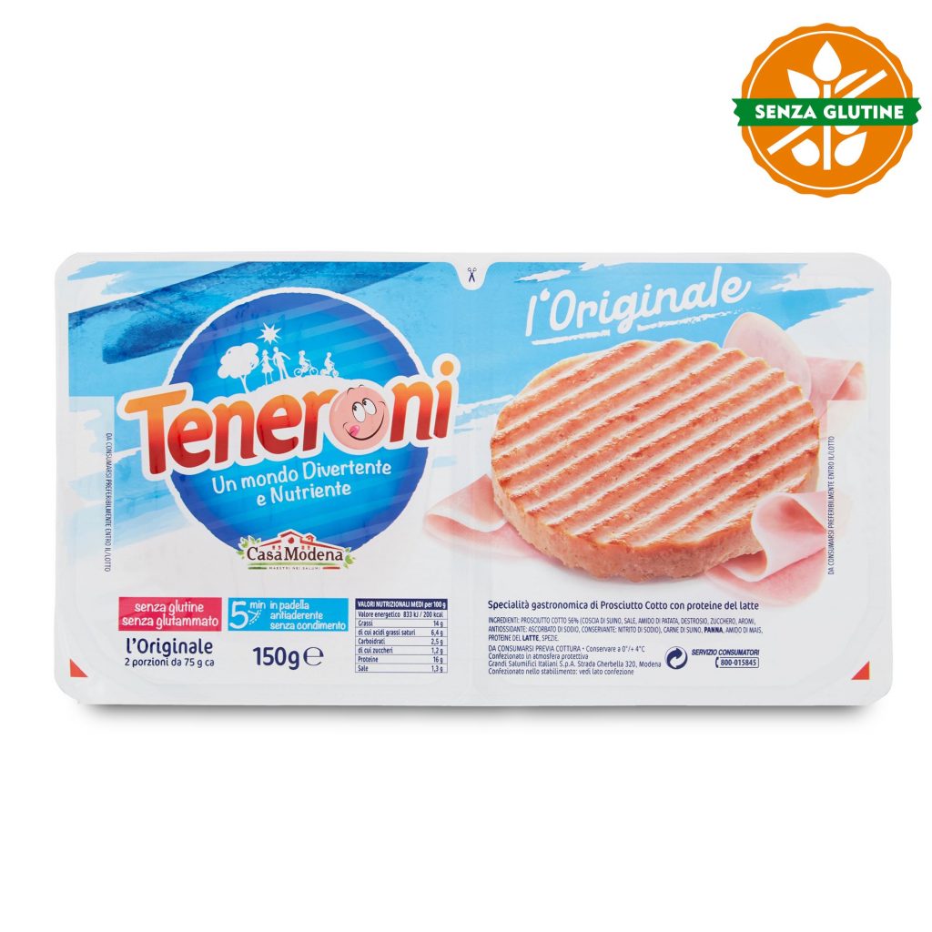 Teneroni prosciutto cotto senza glutine 150g Casa Modena D’Ambros