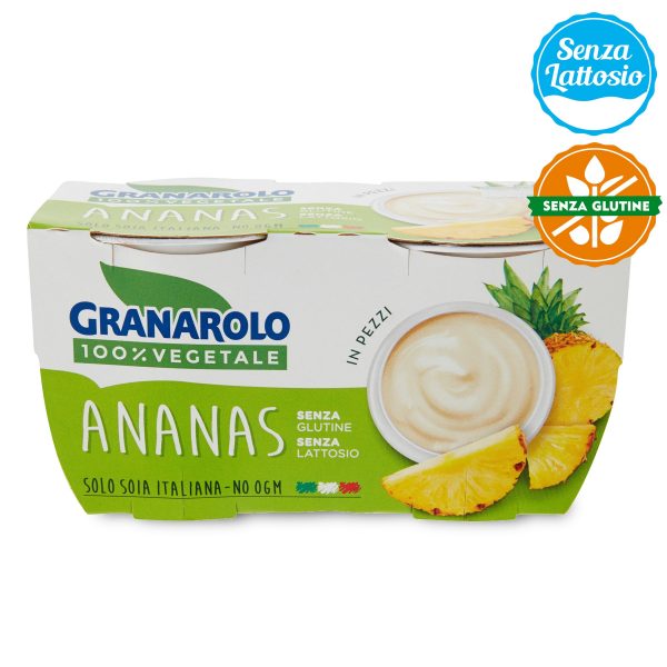 Yogurt soia senza lattosio ananas in pezzi 100 vegetale 2x125g
