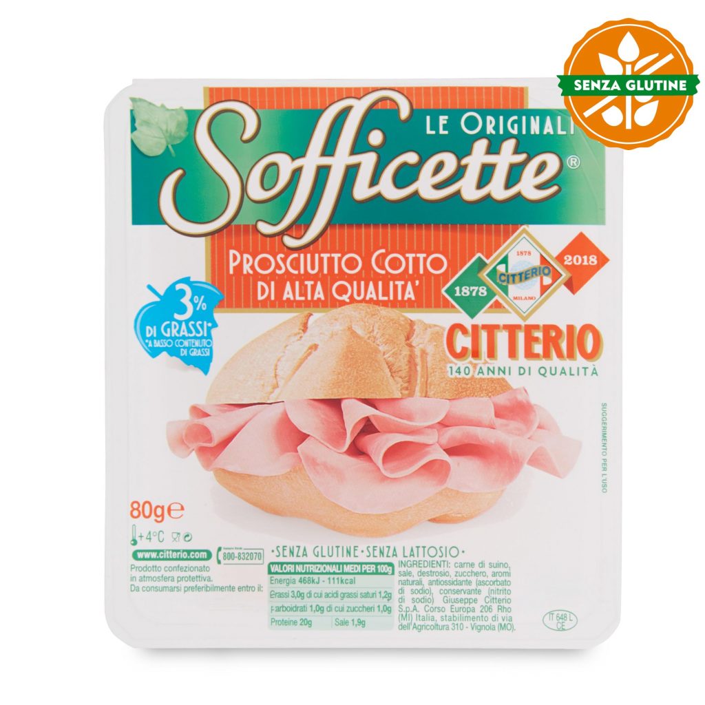 Sofficette prosciutto cotto senza glutine 80g Citterio D’Ambros