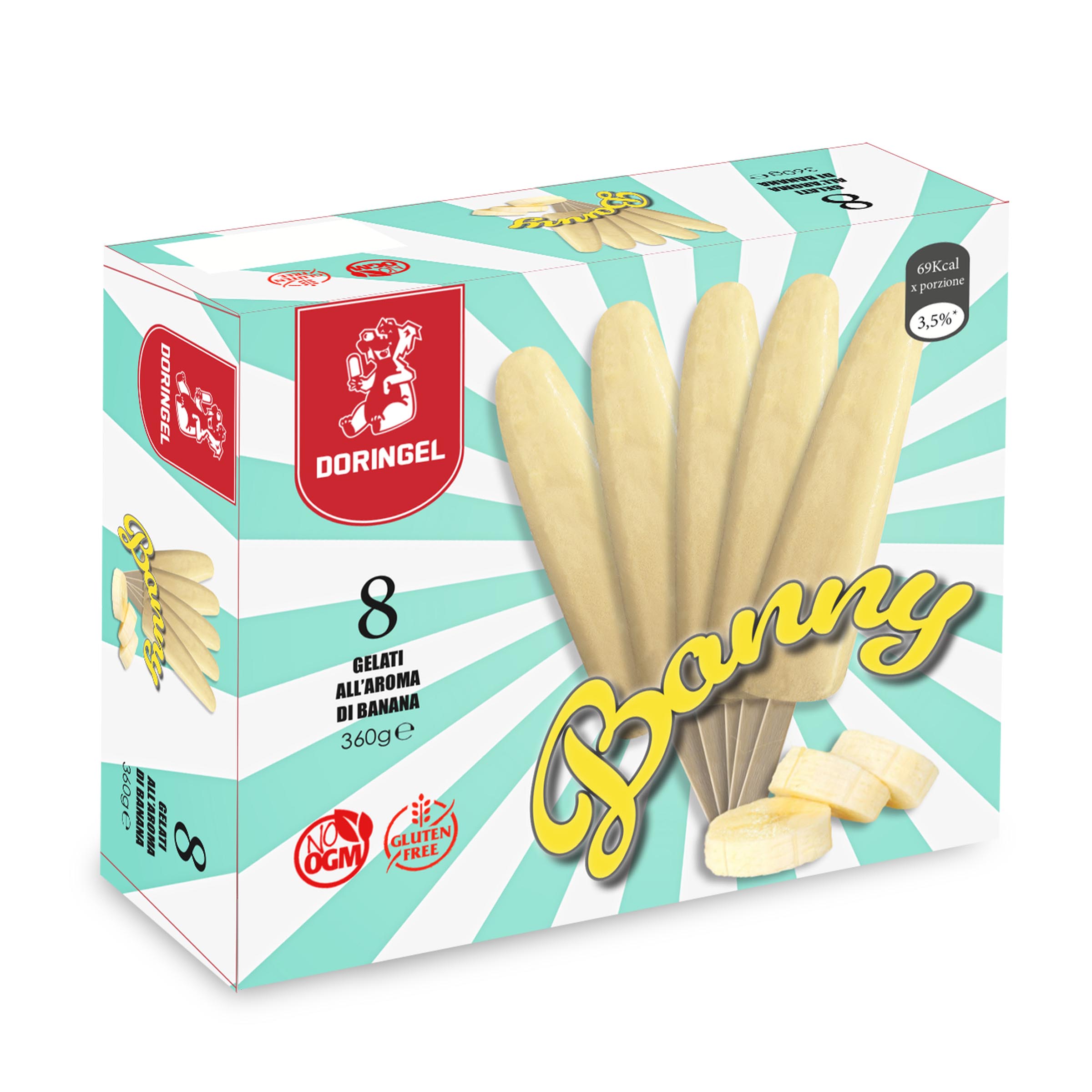 Confezione da 8 Gelato Banny gusto banana 360g D’Ambros Ipermercato