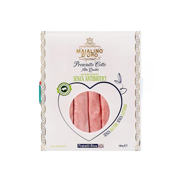 Prosciutto cotto Alta Qualità da suini allevati senza antibiotico 120g