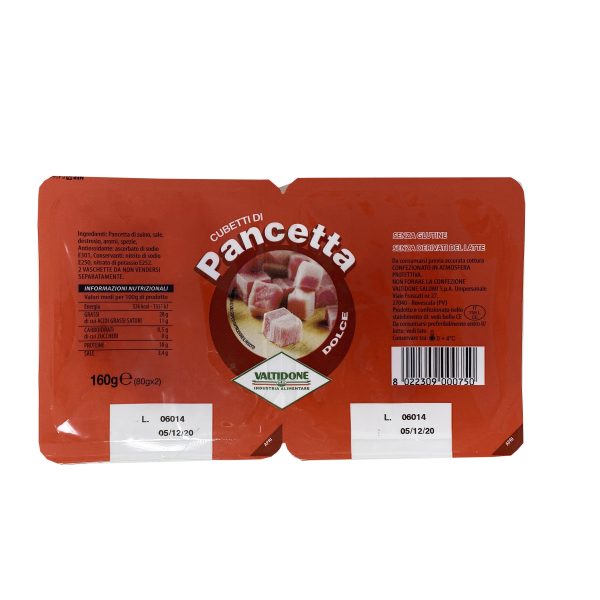 Pancetta dolce a dadini 2x80g Valtidone D’Ambros Ipermercato