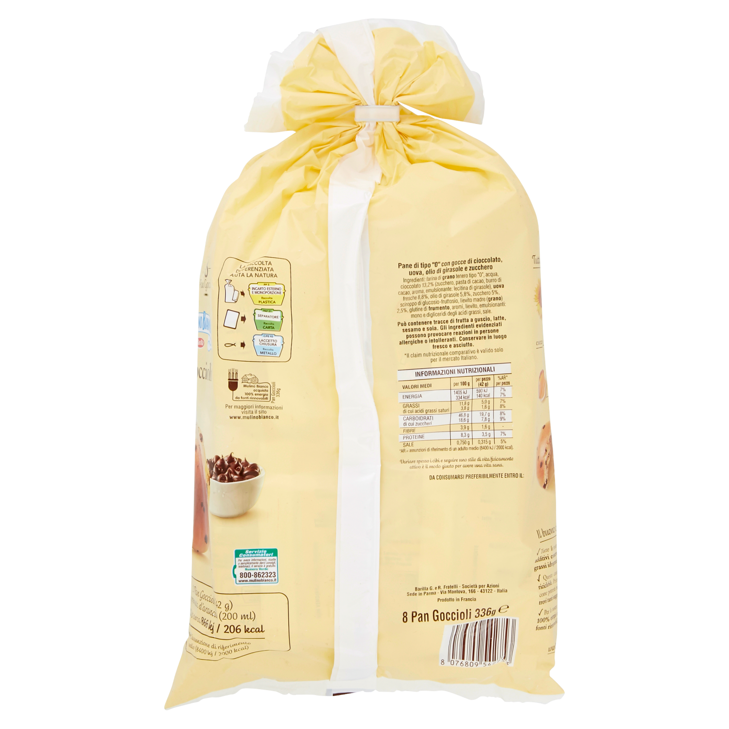 Pan Goccioli 8 pezzi 336g Mulino Bianco Barilla D’Ambros Ipermercato