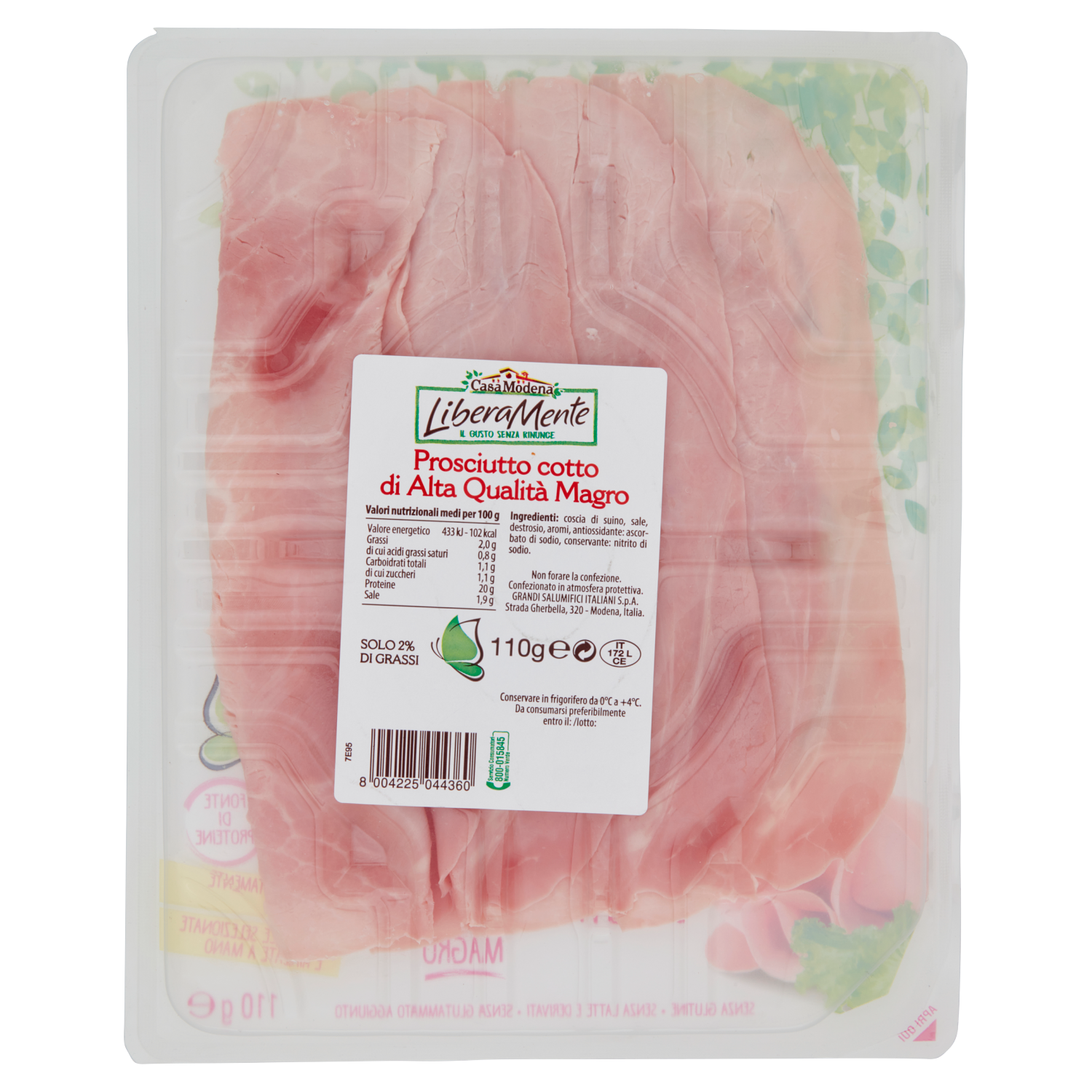 Prosciutto cotto di alta qualità Liberamente affettata senza glutine