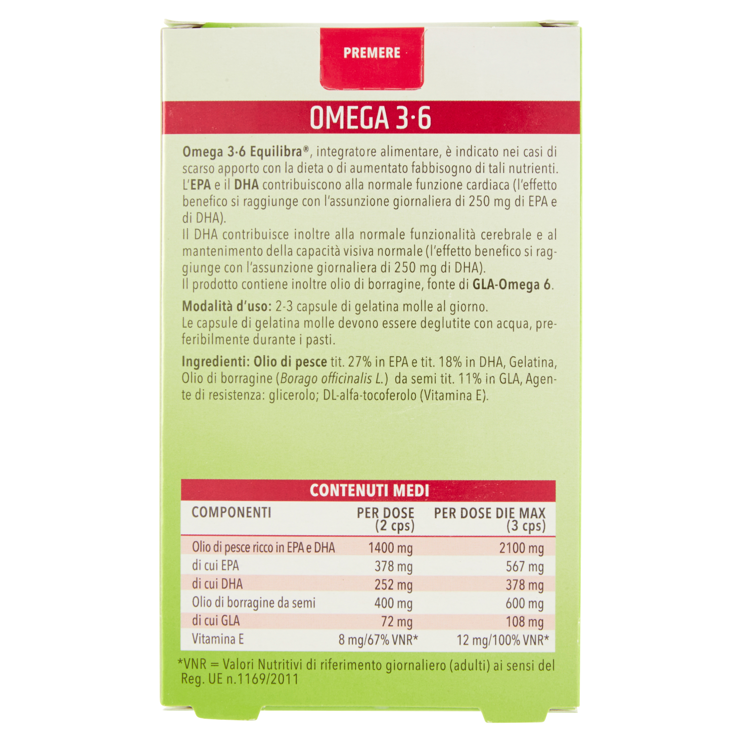 Omega 36 32 compresse 38,4g Equilibra D’Ambros Ipermercato