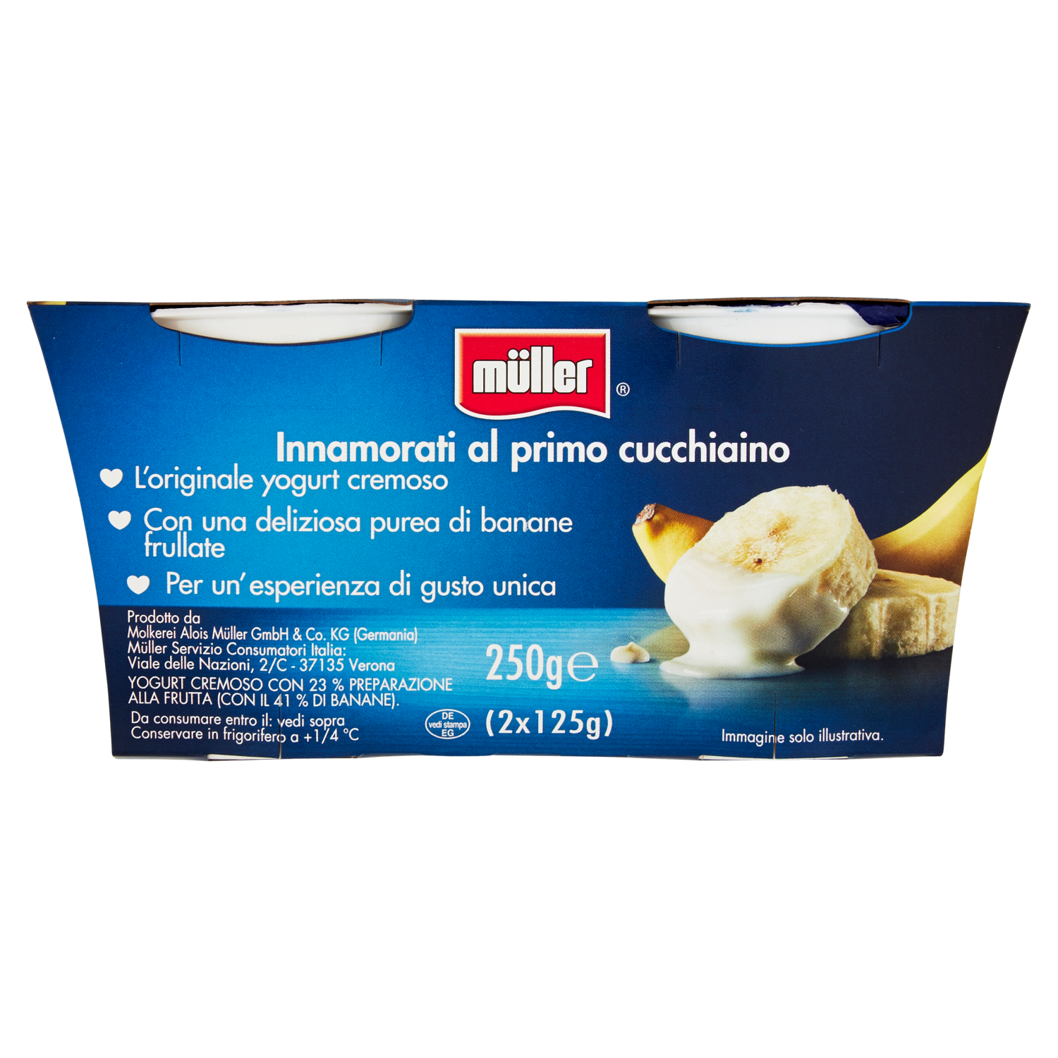 Yogurt banana frullata 2x125g Muller D’Ambros Ipermercato