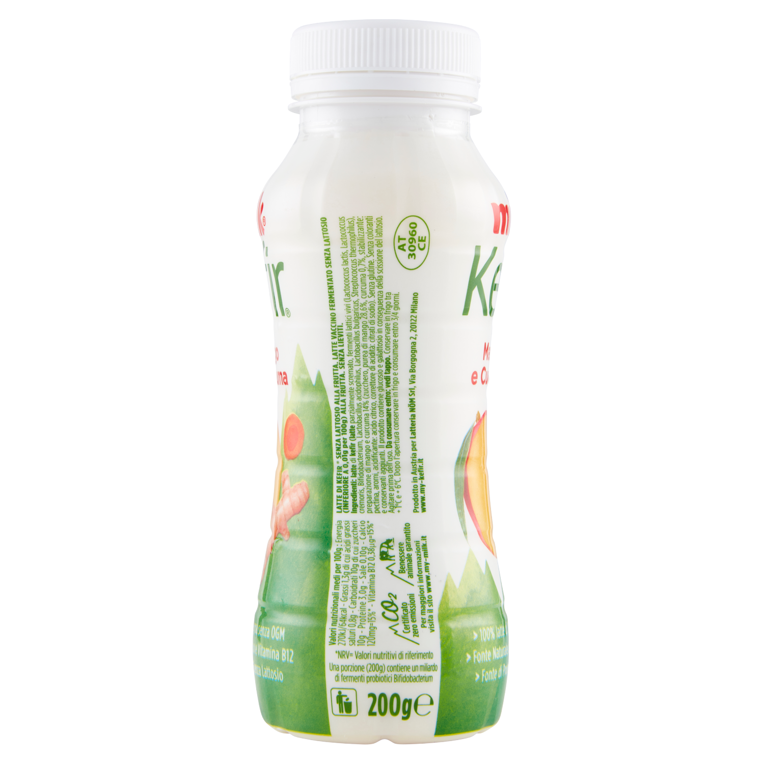 Yogurt Kefir da bere 200g mango e curcuma Milk D’Ambros Ipermercato