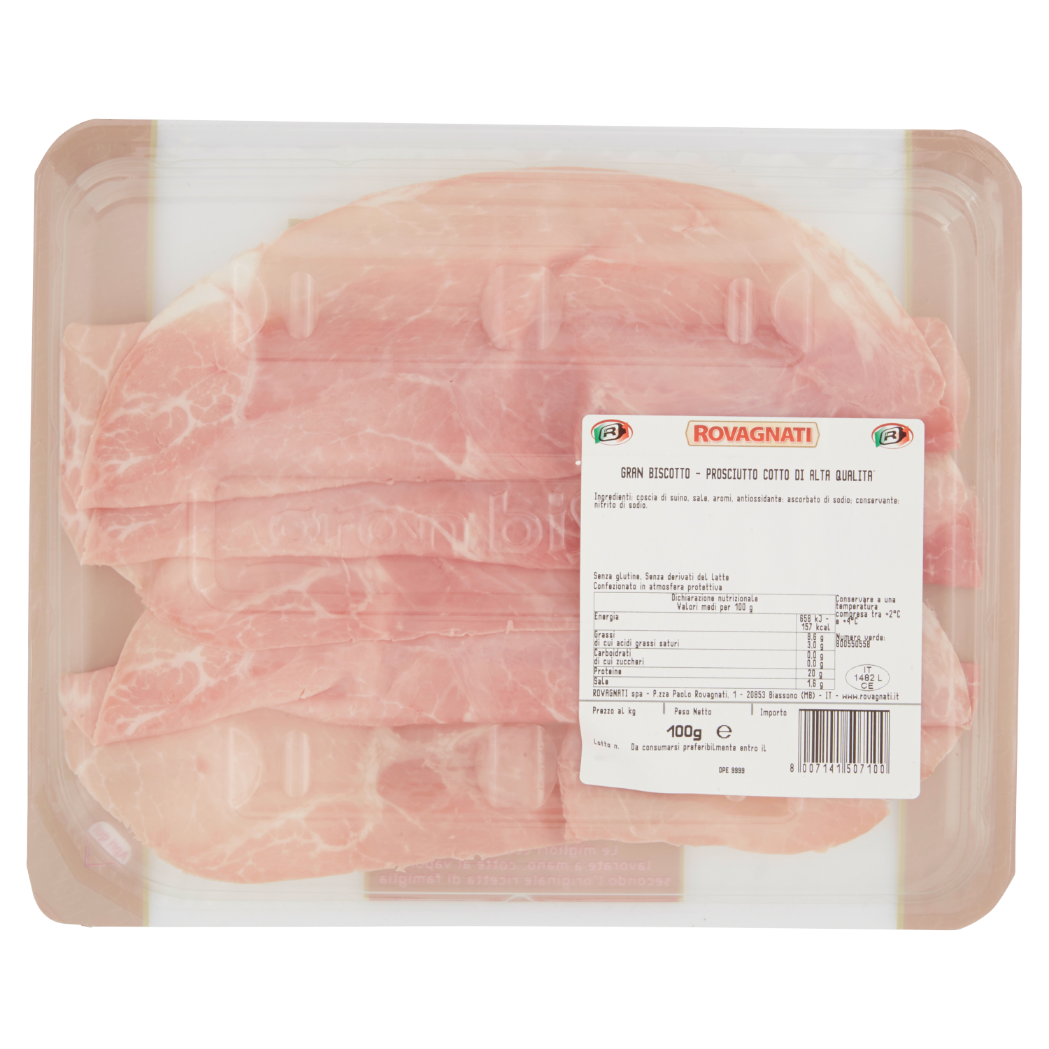 Prosciutto cotto gran biscotto classico 100g Rovagnati D’Ambros