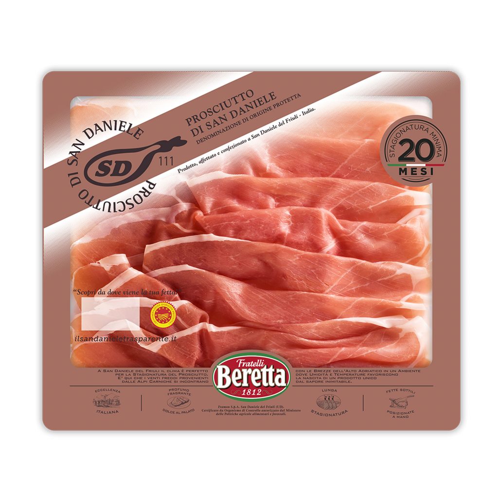 Prosciutto crudo san Daniele 20 mesi 90g Fratelli Beretta D’Ambros Ipermercato