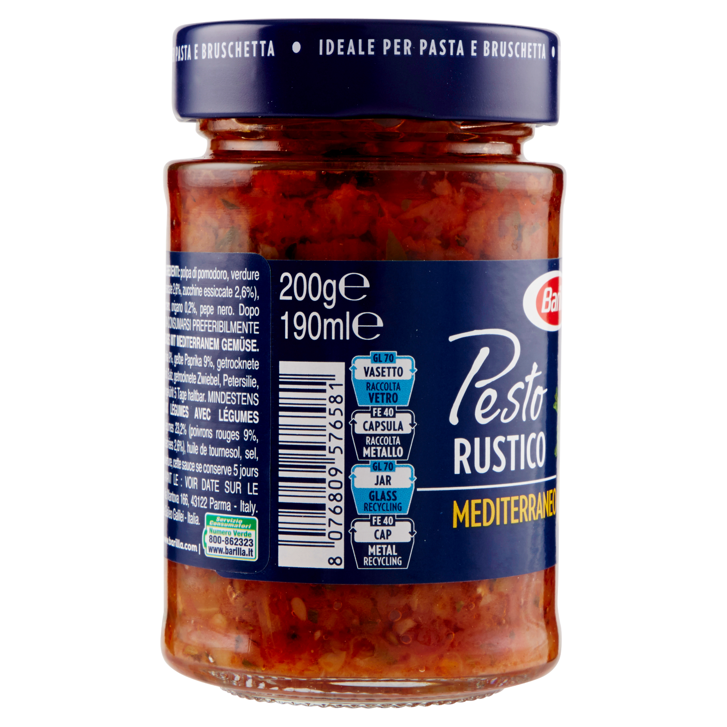 Pesto Rustico Mediterraneo 200g Barilla D Ambros Ipermercato