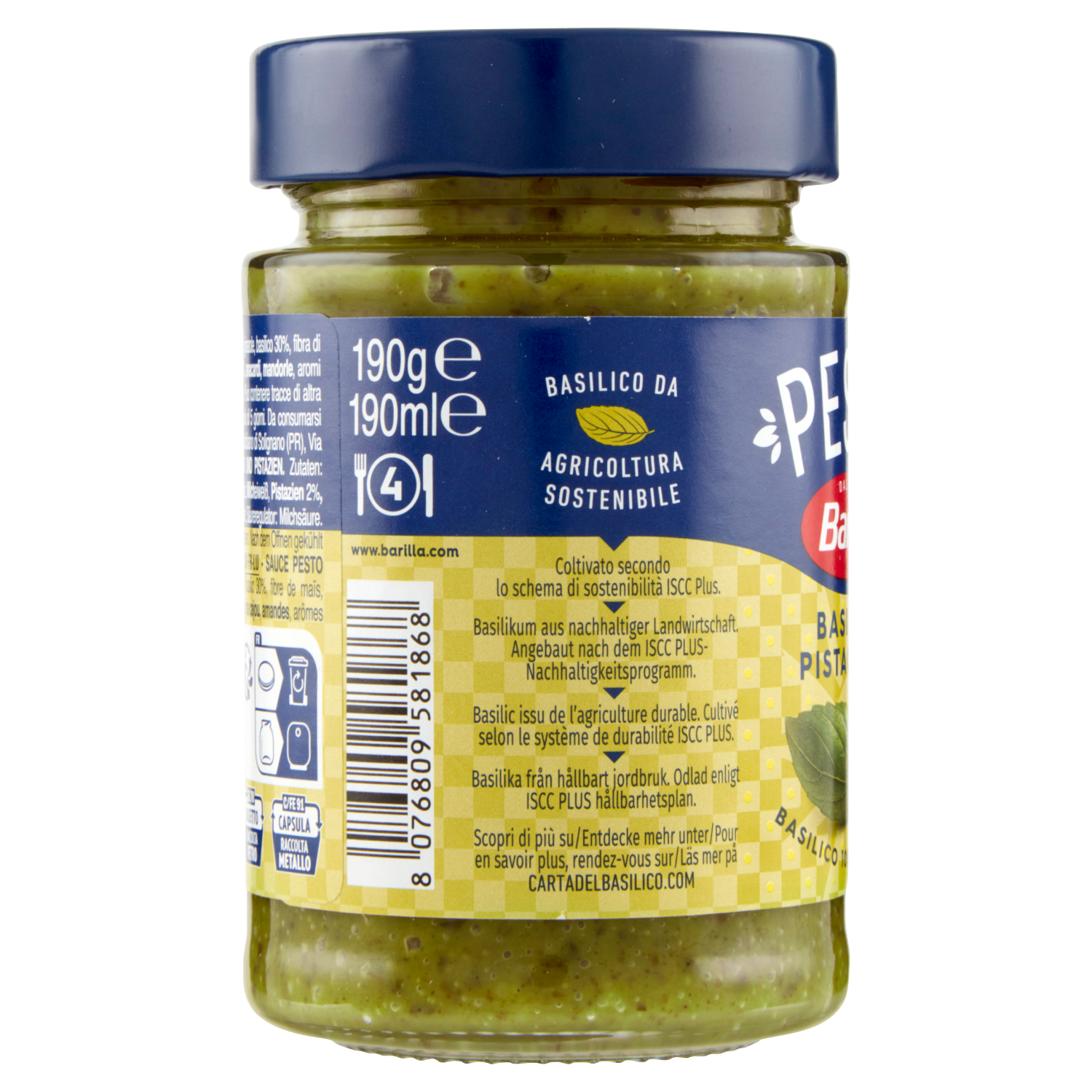 Pesto basilico e pistacchio 190g Barilla D’Ambros Ipermercato