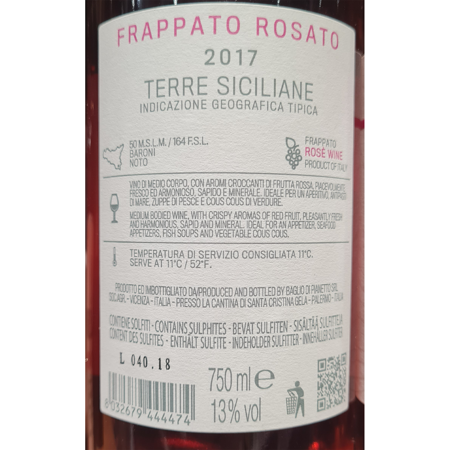Frappato Rosato igt cl75 Baglio di D’Ambros Ipermercato